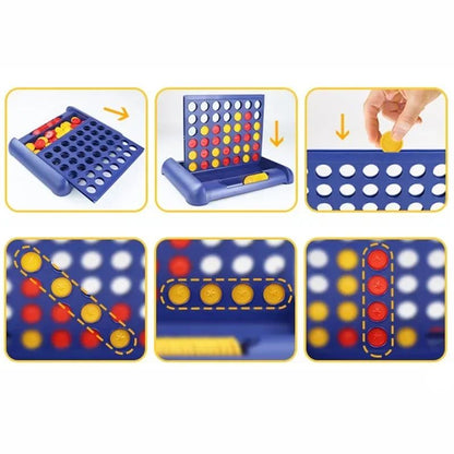 Foldable Connect 4 Game Educational Puzzle Toy for Kids and Family