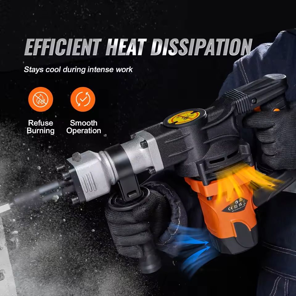 Heavy Duty Electric Jackhammer with Chisels and Carry Case