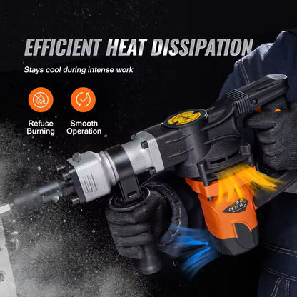 Heavy Duty Electric Jackhammer with Chisels and Carry Case