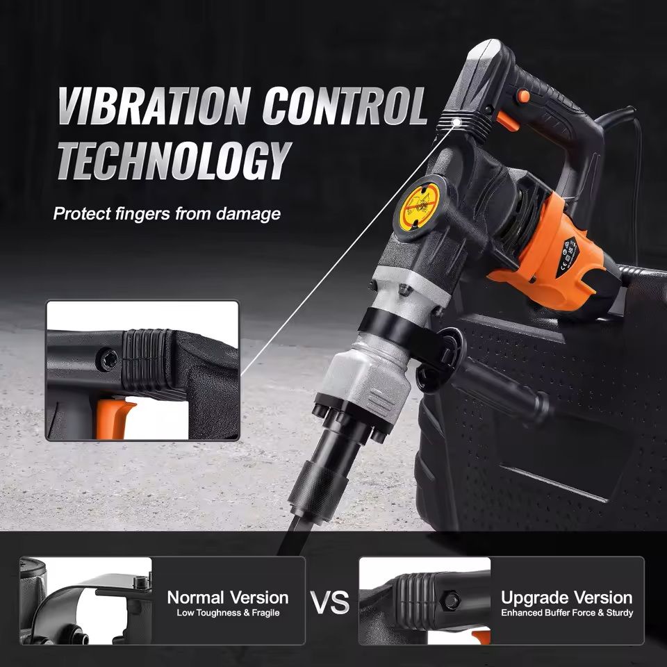 Heavy Duty Electric Jackhammer with Chisels and Carry Case