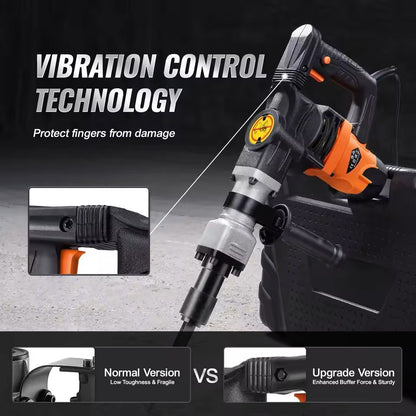 Heavy Duty Electric Jackhammer with Chisels and Carry Case