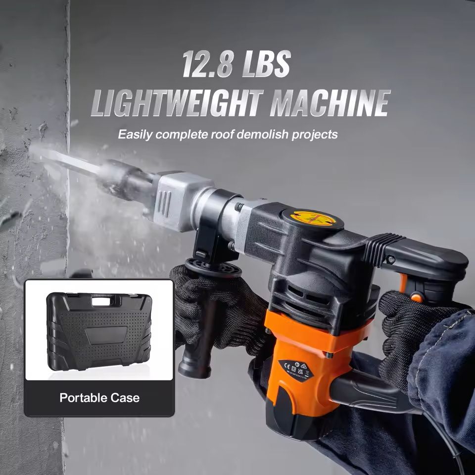 Heavy Duty Electric Jackhammer with Chisels and Carry Case