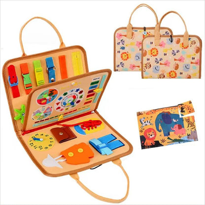 Montessori Busy Board for Toddlers, Sensory Educational Toys for Kids, Preschool Fine Motor Skills Gifts