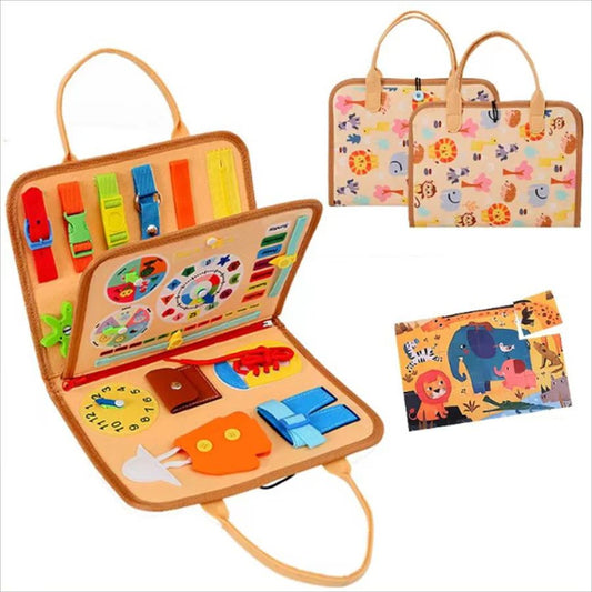 Montessori Busy Board for Toddlers, Sensory Educational Toys for Kids, Preschool Fine Motor Skills Gifts