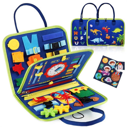 Montessori Busy Board for Toddlers, Sensory Educational Toys for Kids, Preschool Fine Motor Skills Gifts