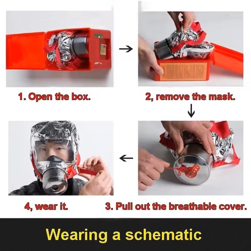 Fire Emergency Escape Safety Mask 30 Minute Smoke and Dust Protection Respirator for Home and Workplace