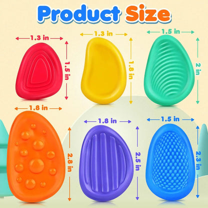 Textured Silicone Sensory Fidget Toys for Adults & Kids, Calming Worry Stones for Autism, ADHD, and Anxiety Relief