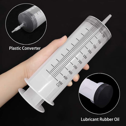 Large Capacity Syringe Pump with Hose – 100ml/300ml/550ml Oil Liquid & Pet Feeding Dispenser for Hydroponics & Measuring