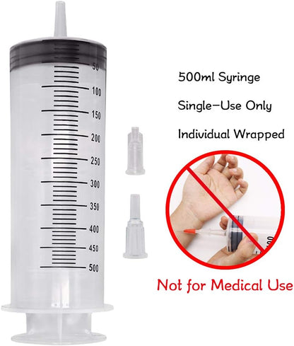 Large Capacity Syringe Pump with Hose – 100ml/300ml/550ml Oil Liquid & Pet Feeding Dispenser for Hydroponics & Measuring