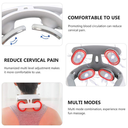 4D Neck Massage Machine with Heat – Cervical Spine Massager with Vibration, Hot Compress & Breathing Light Therapy