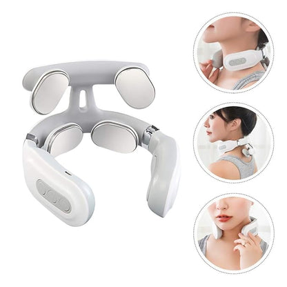 4D Neck Massage Machine with Heat – Cervical Spine Massager with Vibration, Hot Compress & Breathing Light Therapy