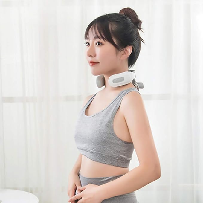 4D Neck Massage Machine with Heat – Cervical Spine Massager with Vibration, Hot Compress & Breathing Light Therapy