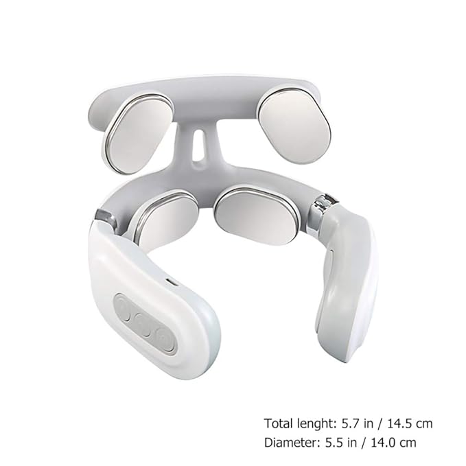 4D Neck Massage Machine with Heat – Cervical Spine Massager with Vibration, Hot Compress & Breathing Light Therapy