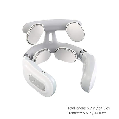 4D Neck Massage Machine with Heat – Cervical Spine Massager with Vibration, Hot Compress & Breathing Light Therapy