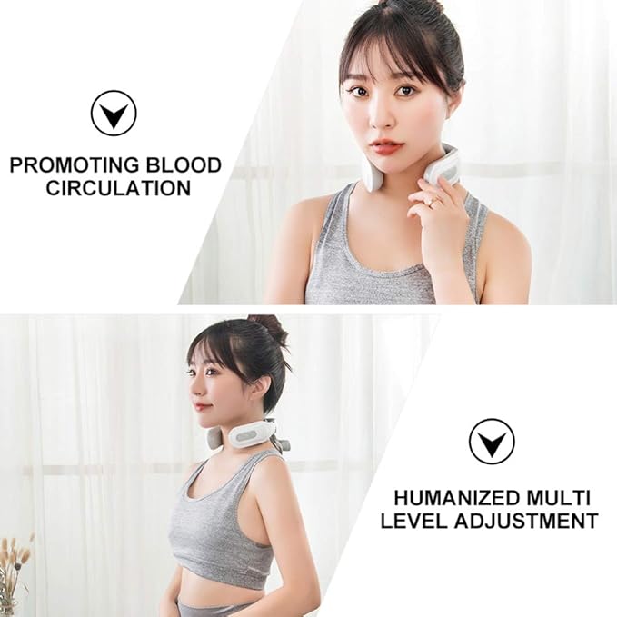 4D Neck Massage Machine with Heat – Cervical Spine Massager with Vibration, Hot Compress & Breathing Light Therapy