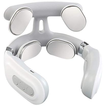 4D Neck Massage Machine with Heat – Cervical Spine Massager with Vibration, Hot Compress & Breathing Light Therapy