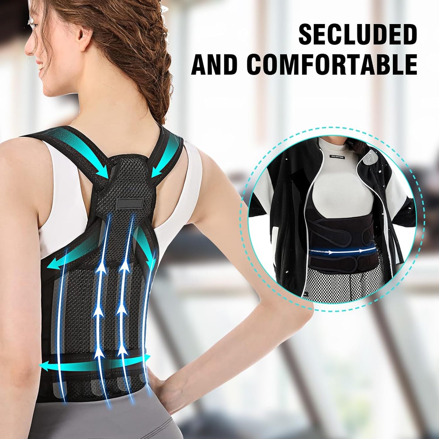 Adjustable Back Brace Posture Corrector – Full Back Support for Spine Neck & Shoulder Alignment (Men & Women)