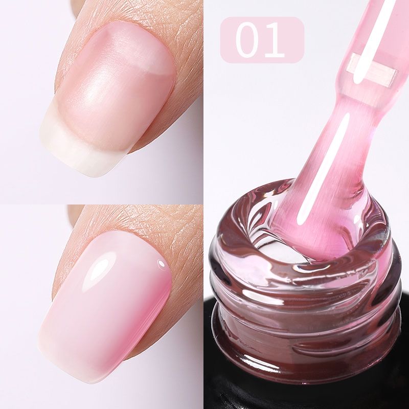 BORN PRETTY Milky Pink Rubber Base Gel Long-Lasting Semi Permanent UV LED Nail Polish