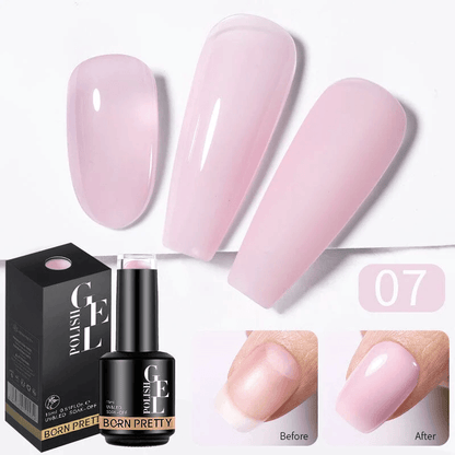 BORN PRETTY Milky Pink Rubber Base Gel Long-Lasting Semi Permanent UV LED Nail Polish