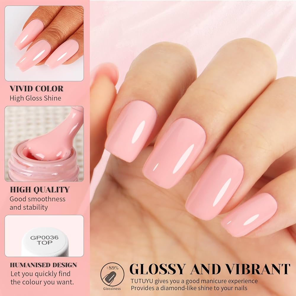 BORN PRETTY Milky Pink Rubber Base Gel Long-Lasting Semi Permanent UV LED Nail Polish