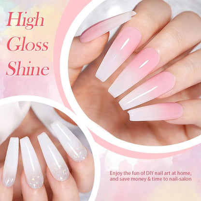 BORN PRETTY Milky Pink Rubber Base Gel Long-Lasting Semi Permanent UV LED Nail Polish