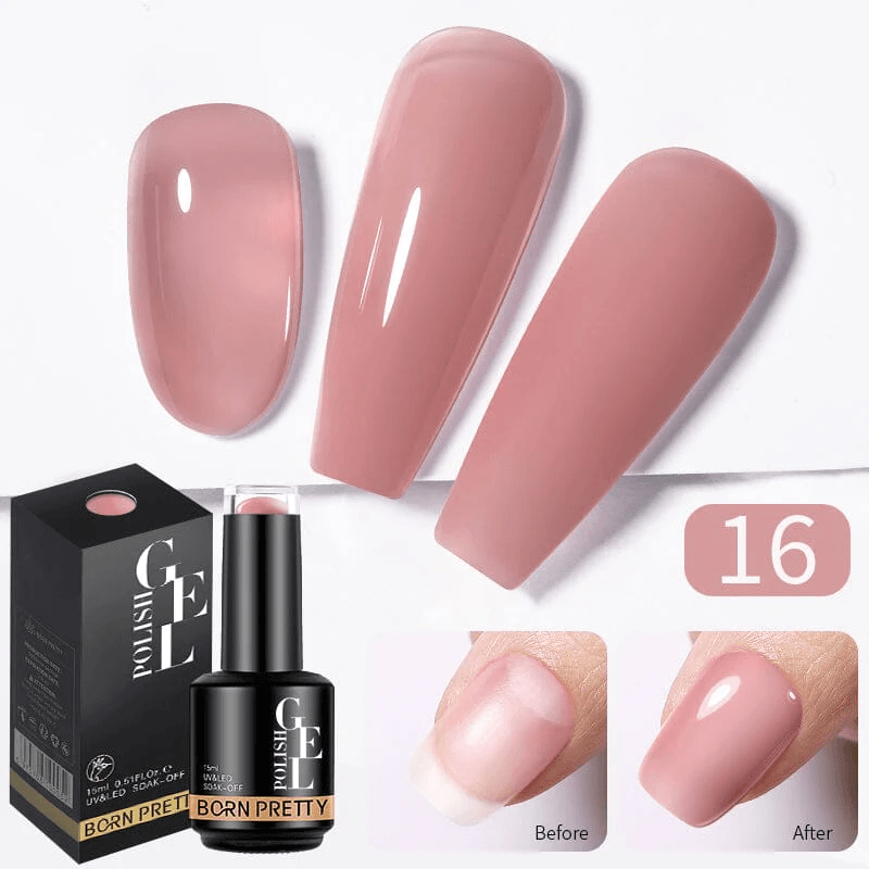 BORN PRETTY Milky Pink Rubber Base Gel Long-Lasting Semi Permanent UV LED Nail Polish