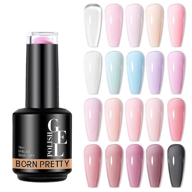 BORN PRETTY Milky Pink Rubber Base Gel Long-Lasting Semi Permanent UV LED Nail Polish