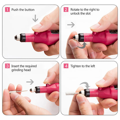 Strong Function Nail Drill Machine Set Electric Nail Sander Gel Polish Remover Tool for Manicure Pedicure Acrylic Nail