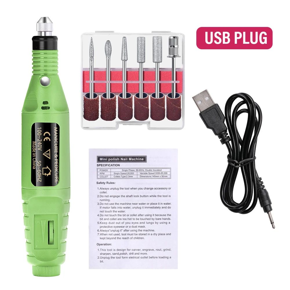 Strong Function Nail Drill Machine Set Electric Nail Sander Gel Polish Remover Tool for Manicure Pedicure Acrylic Nail