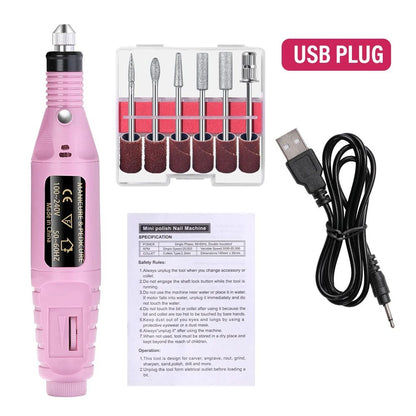 Strong Function Nail Drill Machine Set Electric Nail Sander Gel Polish Remover Tool for Manicure Pedicure Acrylic Nail