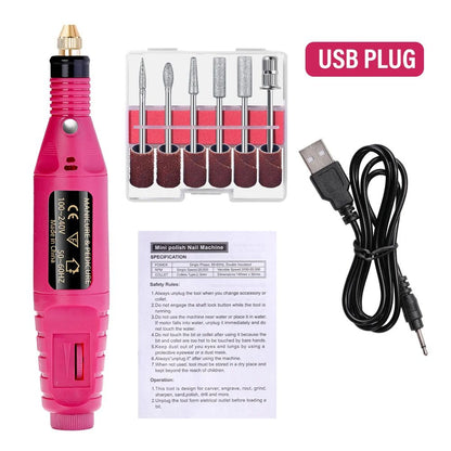Strong Function Nail Drill Machine Set Electric Nail Sander Gel Polish Remover Tool for Manicure Pedicure Acrylic Nail