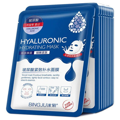 Hyaluronic Acid Collagen Face Mask – Korean Sheet Masks for Deep Moisturizing, Firming Hydrating Skincare