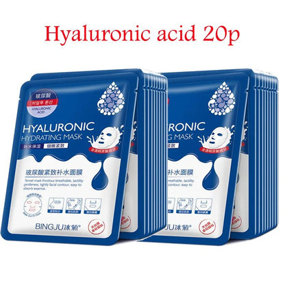 Hyaluronic Acid Collagen Face Mask – Korean Sheet Masks for Deep Moisturizing, Firming Hydrating Skincare