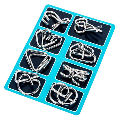 Metal Montessori Puzzle Wire Set, 8-Piece IQ Brain Teaser For Adults