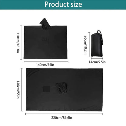 3 in1 Military Raincoat Waterproof Hooded Poncho for Camping, Hiking & Motorcycle Travel