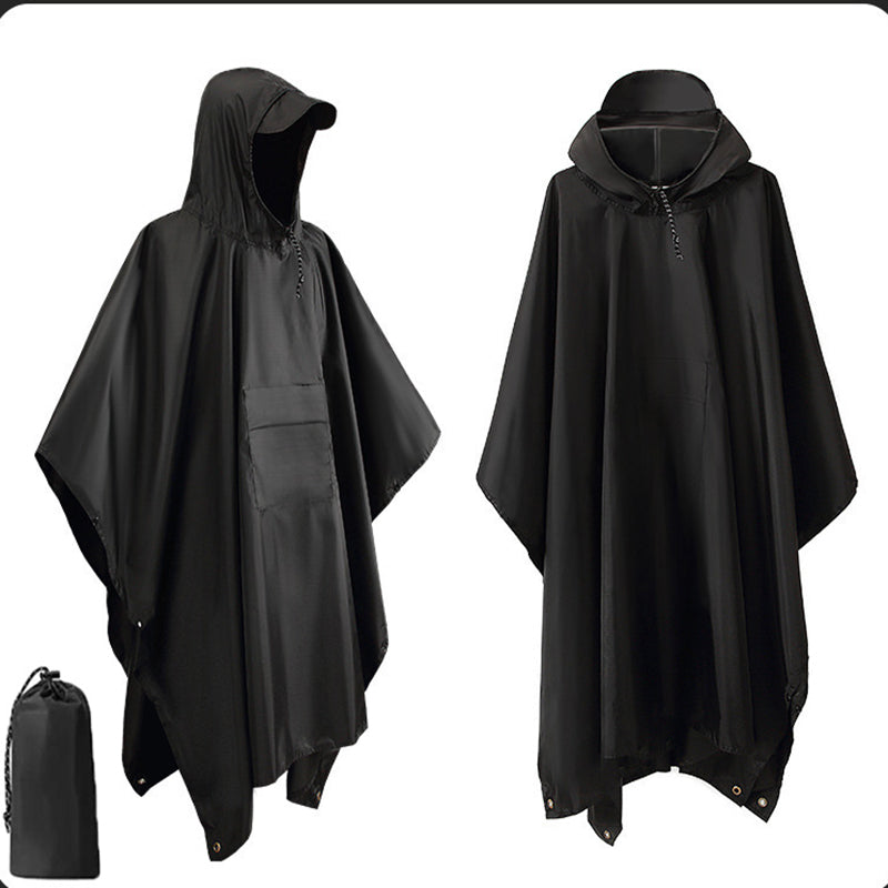 3 in1 Military Raincoat Waterproof Hooded Poncho for Camping, Hiking & Motorcycle Travel