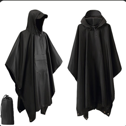 3 in1 Military Raincoat Waterproof Hooded Poncho for Camping, Hiking & Motorcycle Travel