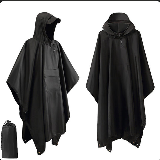 3 in1 Military Raincoat Waterproof Hooded Poncho for Camping, Hiking & Motorcycle Travel