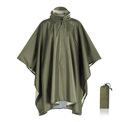 3 in1 Military Raincoat Waterproof Hooded Poncho for Camping, Hiking & Motorcycle Travel