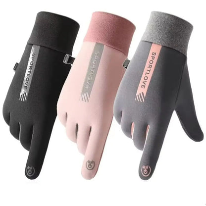 Winter Gloves for Women, Thermal Fleece Cycling Bike Gloves, Windproof & Waterproof Cold Resistance Mittens for Bicycle