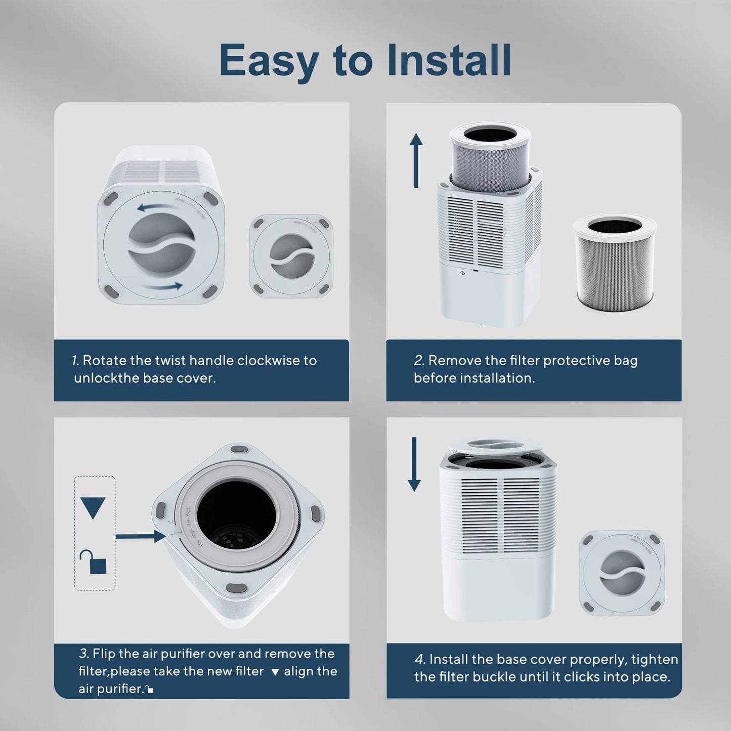 HEPA Air Purifier with Aromatherapy – Smoke Odor Eliminator & Negative Ion Generator for Home