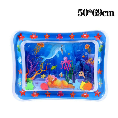 Water Sensory Play Mat, Thickened Inflatable Water Mat for Cat and Dog, Pet Playmat with Fish Sea Ocean Theme Sensory