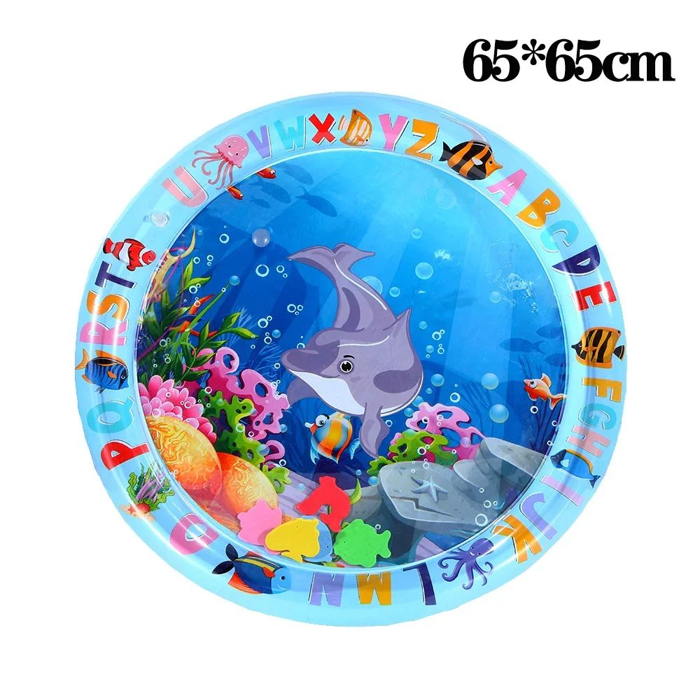 Water Sensory Play Mat, Thickened Inflatable Water Mat for Cat and Dog, Pet Playmat with Fish Sea Ocean Theme Sensory