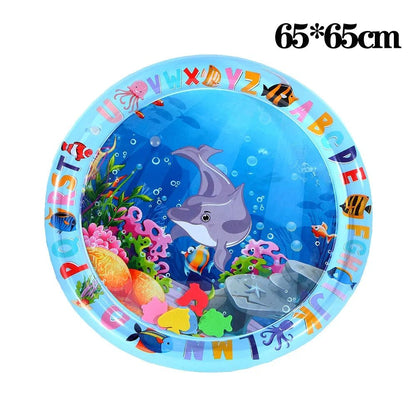 Water Sensory Play Mat, Thickened Inflatable Water Mat for Cat and Dog, Pet Playmat with Fish Sea Ocean Theme Sensory