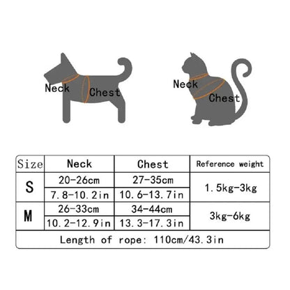 Undershirt Style Pet Leash Adjustable Cat Dog Harness, Breathable Leash for Small Pet, Convenient Pet Vest for Safe Walk