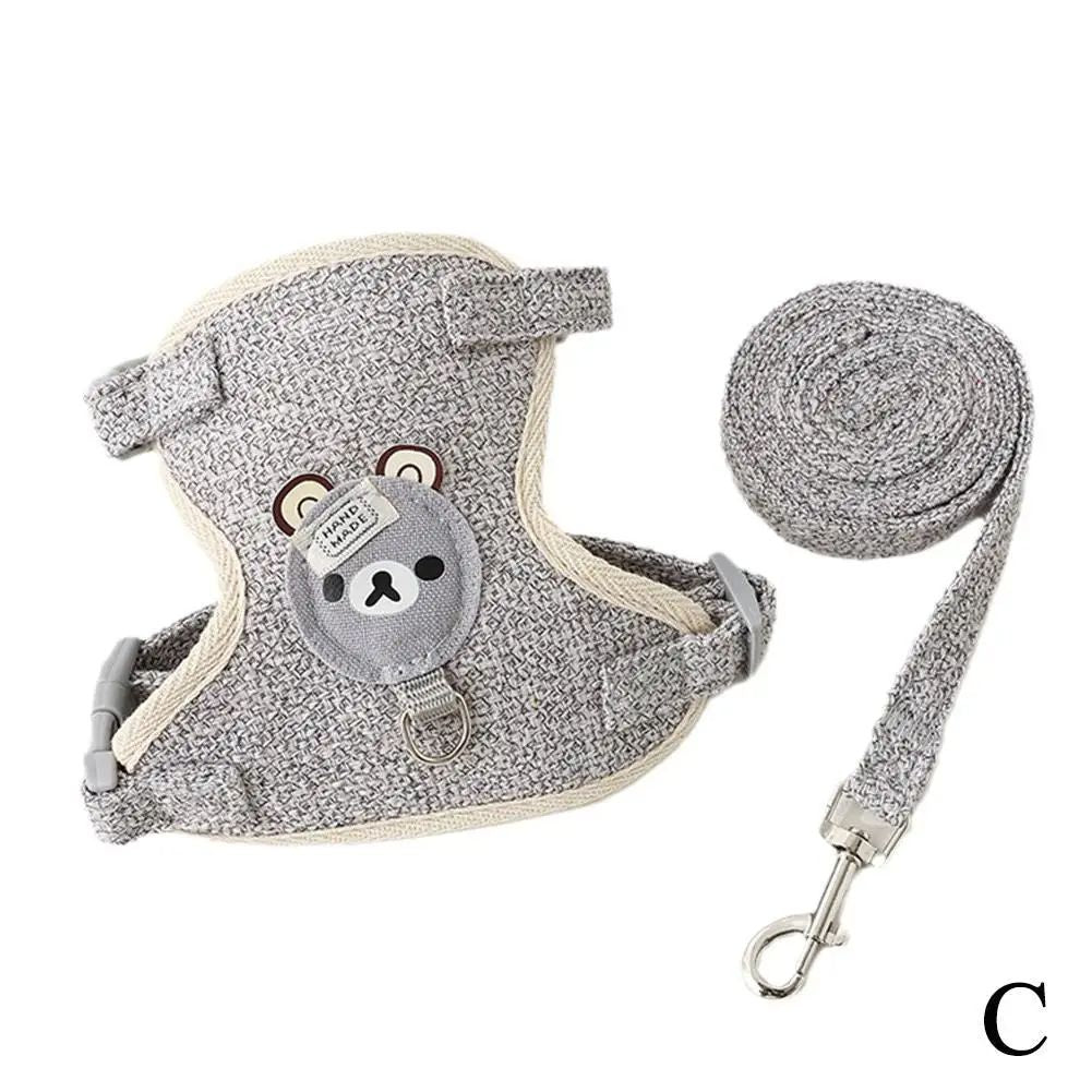 Undershirt Style Pet Leash Adjustable Cat Dog Harness, Breathable Leash for Small Pet, Convenient Pet Vest for Safe Walk