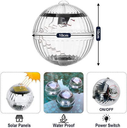 Solar Powered LED Floating Pool Ball Waterproof Glow Light for Ponds, Pool & Disco Show Color Changing