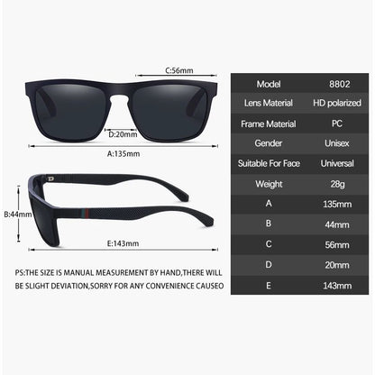 Fashion Square Vintage Polarized Sunglasses for Men and Women, Retro UV Eyewear for Driving, Fishing and Outdoor Use