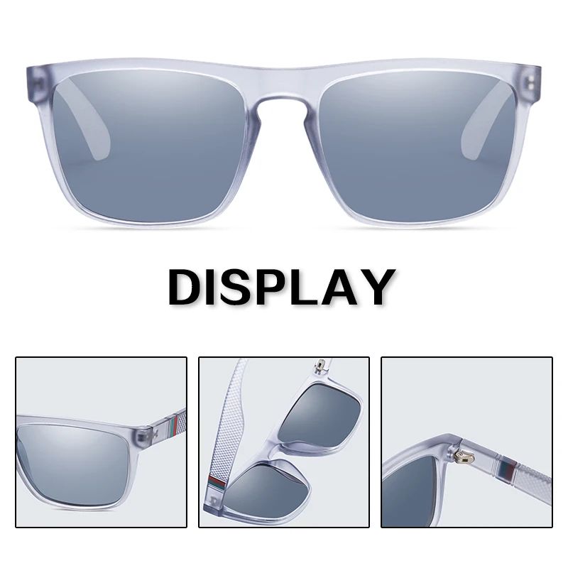 Fashion Square Vintage Polarized Sunglasses for Men and Women, Retro UV Eyewear for Driving, Fishing and Outdoor Use