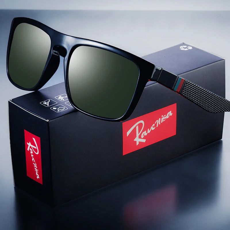 Fashion Square Vintage Polarized Sunglasses for Men and Women, Retro UV Eyewear for Driving, Fishing and Outdoor Use